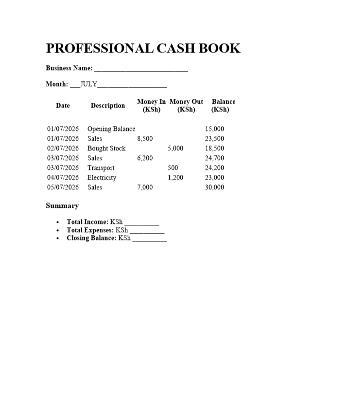 Cash book